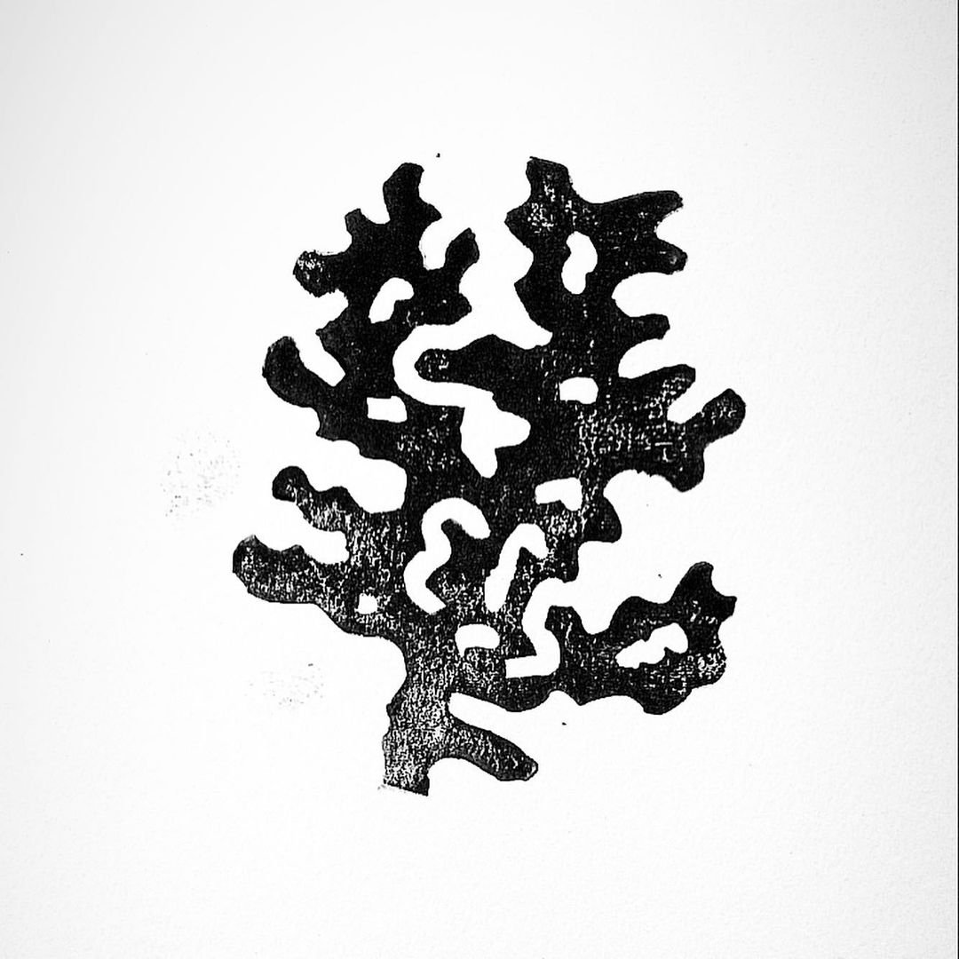 Inktober 2020 Coral linocut print